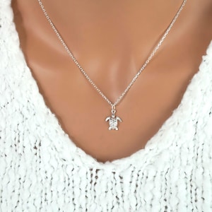 Collar de tortuga marina: Joyería de plata de ley 925 imagen 1