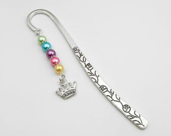 Crown Bookmark for Princess Bookmark Silver Crown Charm Bookmark Princess Gifts Queen Bookmark Royal Crown Bookmark Royal Gifts