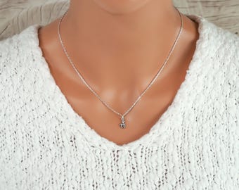 Tiny Horse Necklace: 925 Sterling Silver Equestrian Charm Jewelry