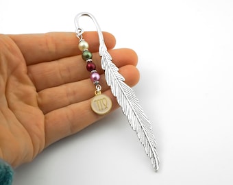 Virgo Bookmark: Zodiac Sign Charm Book Marker, Beaded Astrology Gifts