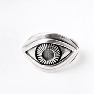 Eye Ring - 925 Sterling Silver Jewelry - Silver Human Eye Ring - Evil Eye Ring