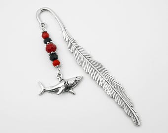 Shark Bookmark - Male Teacher Gifts, Silver Shark Charm Bookmark, Jaws Shark Stationary, Ocean Animal Gifts, Teacher Gifts, Shark Gifts