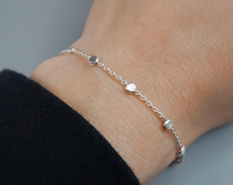 Satellite Chain Bracelet - Satellite Chain Anklet - 925 Sterling Silver Jewelry - Minimalist Layering Jewelry