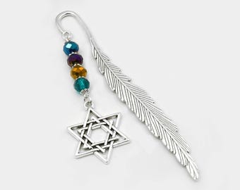 Star of David Beaded Bookmark: Magen Star, Jewish Gift