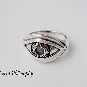 Eye Ring 925 Sterling Silver Jewelry Silver Human Eye Ring image 4
