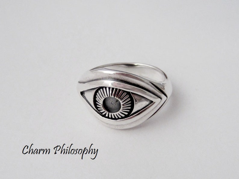 Eye Ring 925 Sterling Silver Jewelry Silver Human Eye Ring image 4