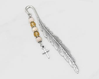Cross Beaded Bookmark: Religious Gift