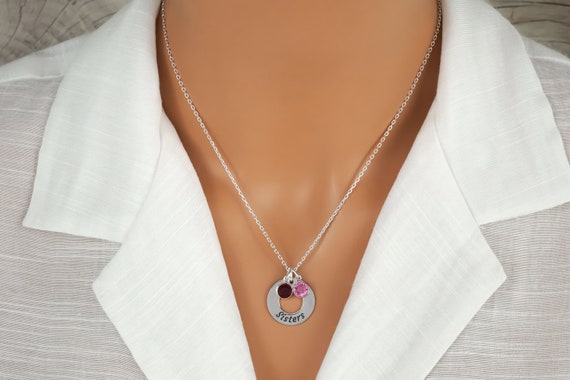 Two Birthstone Peas in a Pod Silver Necklace | Eve's Addiction