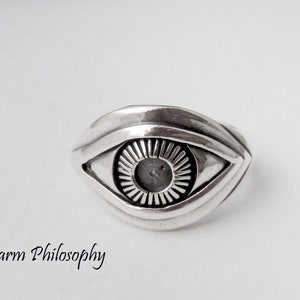 Eye Ring 925 Sterling Silver Jewelry Silver Human Eye Ring image 1