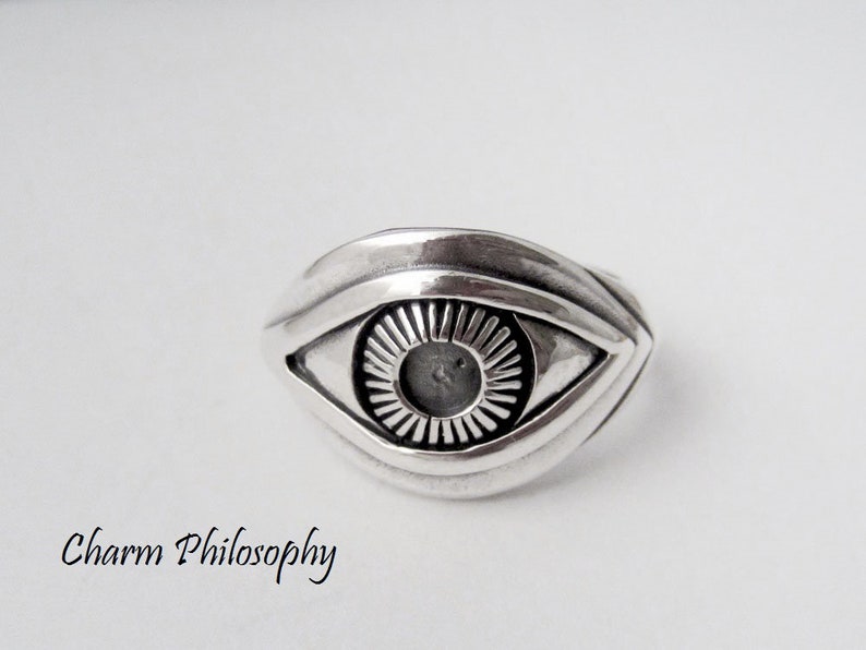 Eye Ring 925 Sterling Silver Jewelry Silver Human Eye Ring image 1