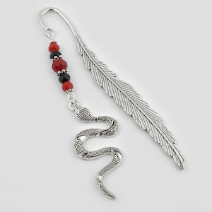 Snake Bookmark - Silver Snake Charm Bookmark - Reptile Bookmark - Boa Constrictor Bookmark - Python Snake Gifts - Snake Lover Gifts