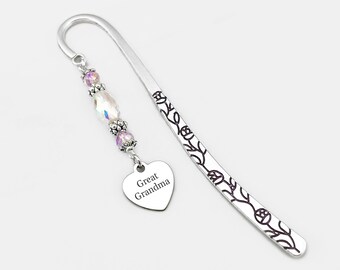 Great Grandma Bookmark for Great Grandma Gifts - Silver Bookmark - Great Grandmother Gifts - Unique Bookmarks - Custom Grandma Book Marker