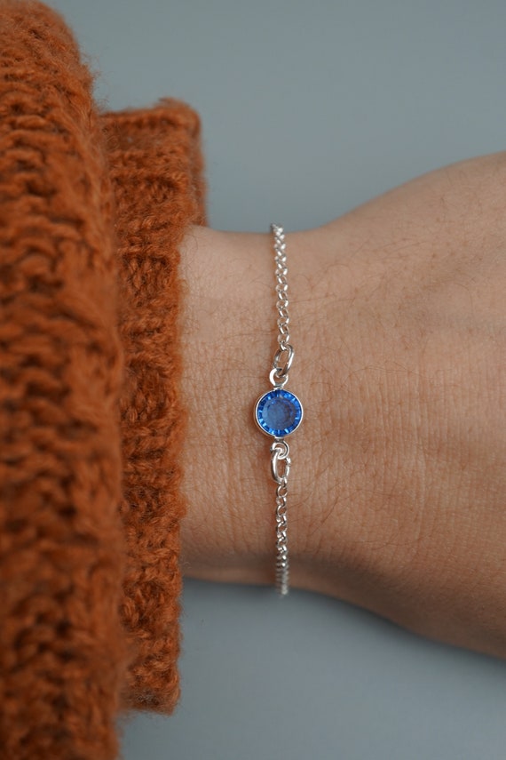 September Birthstone Bracelet Preciosa Sapphire Birthstone Anklet