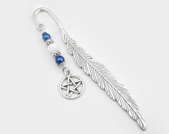 Pentacle Bookmark - Pentagram Bookmark - Five-Pointed Star in a Circle Charm Bookmark - White Magic Bookmark - Wiccan Bookmark - Wicca Gifts