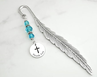 Christian Teacher Appreciation Bookmark: Custom Beaded Religious Stationary