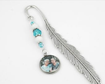 Custom Photo Bookmark: Personalized Picture Beaded Charm Stationary