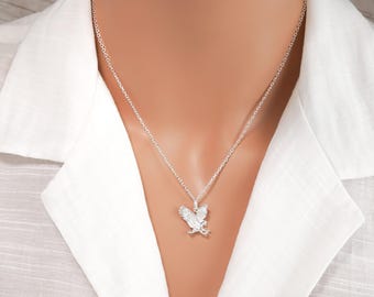Eagle Necklace - Eagle Scout Gift - 925 Sterling Silver Jewelry - Native American Bird / Hawk Necklace - Philadelphia Eagles Fan