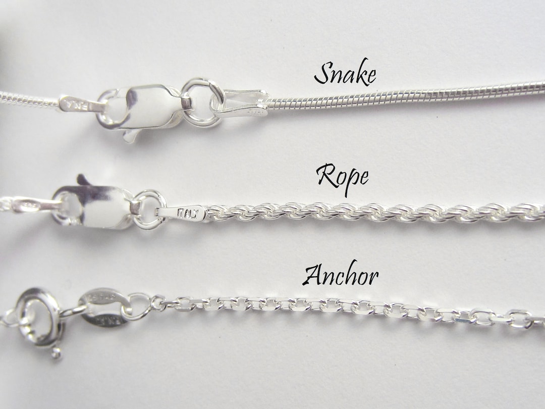 925 Sterling Silver Chain - Anchor, Rope and Snake Chains 925 Sterling Silver Chain - Anchor, Rope and Snake Chains