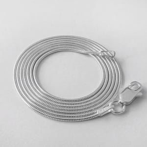 925 Sterling Silver Snake Chain - 1.2 mm - 14, 16, 18, 20, 22, 24 inches - Finished Chain with Lobster Clasp image 6