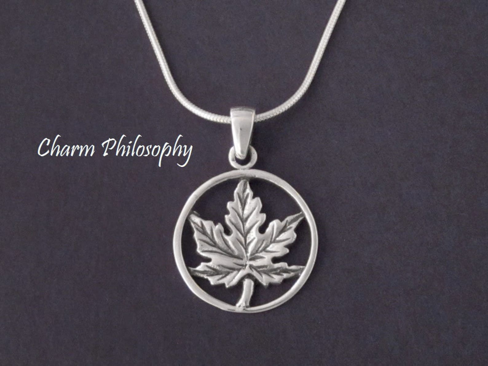 Maple Leaf Necklace 925 Sterling Silver Toronto Maple Etsy Canada