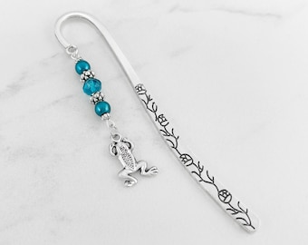 Frog Bookmark - Frog Lover Gifts for Teacher Gifts - Amphibian Bookmark - Frog Stationary - Unique Beaded Bookmarks - Frog Gifts