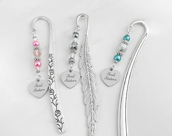 Soul Sisters Bookmark for Best Friends Tibetan Silver Bookmark Heart Charm Friendship Bookmark Friendship Gifts for Best Friend Gifts