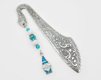 Winter Garden Gnome Charm Bookmark: Christmas Stocking Stuffer Gifts