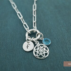925 Sterling Silver Paperclip Chain Charm Holder Necklace - Hinge Clasp Charm Keeper Pendant image 3