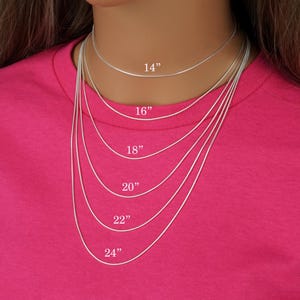 Silver Snake Chain with Lobster Clasp - Thin Snake Chain - 1.2 mm Thick - 14, 16, 18, 20, 22, 24 inches - Solid 925 Sterling Silver Chain