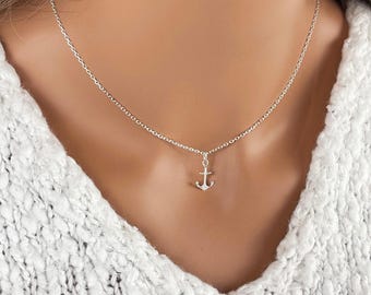 Tiny Anchor Necklace - Minimalist Necklace - 925 Sterling Silver Anchor Charm Necklace - Simple Everyday Jewelry