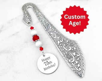 Personalized Birthday Bookmark Custom Age Birthday Engraved Bookmark, Personalized Birthday Gift for Her, Custom Book Lover Birthday Gift