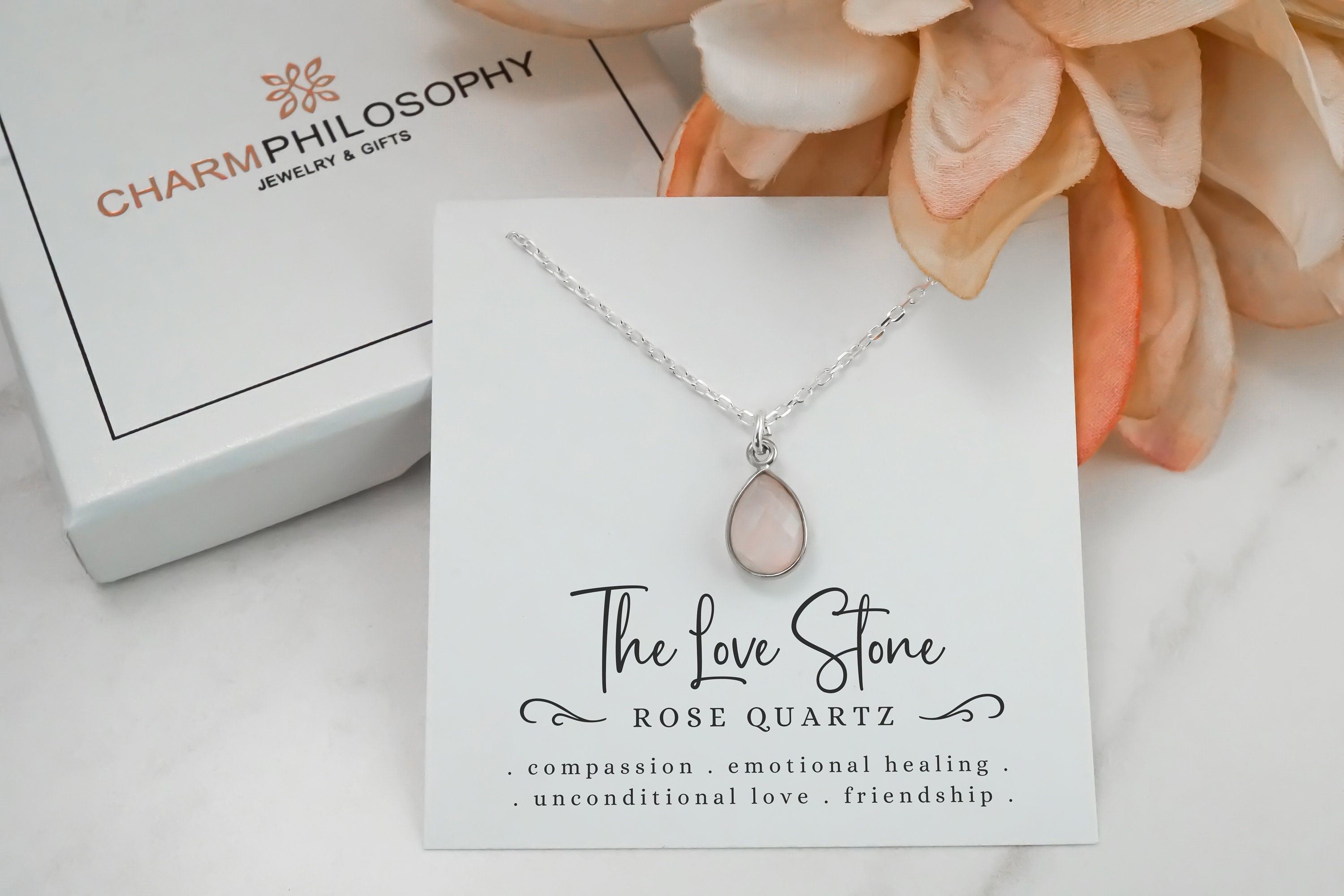 Rose Quartz Natural Cut Necklace for Unconditional Love