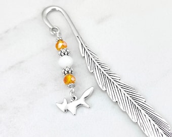 Fox Bookmark: Antique Silver Beaded Animal Charm Gifts
