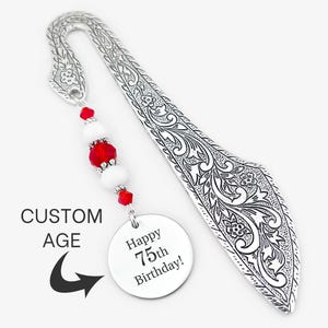 Personalized Birthday Bookmark - Custom Age Birthday Charm Bookmark - Personalized Stationary - Birthday Gifts for Women and Men Who Read