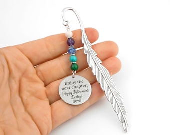Custom Retirement Bookmark - Tibetan Silver Bookmark - Unique Bookmarks - Personalized Stationary - Retirement Gifts for Women and Men