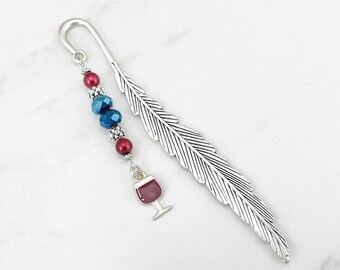 Red Wine Glass Bookmark - Alcohol Charm Bookmark - Coming of Age Gifts - Teachers Gifts for Readers - Moms Red Wine Lover Gifts - Wine Gifts