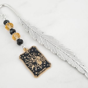 Marcador de cartas del Tarot - Marcador de Tarot de plata tibetana - Regalos de bruja - Papelería de bruja - Dones espirituales - Marcador espiritual