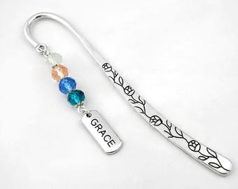 Grace Bookmark - Religious Gifts for Teachers or Christian Church Gifts - Grace Gifts - Charm Beaded Bookmark