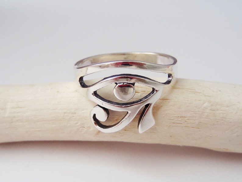 Egyptian Eye of Horus Ring 925 Sterling Silver Jewelry image 5