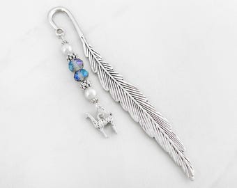 Llama Bookmark for Llama Lovers, Custom Tibetan Silver Beaded Bookmark, Alpaca Gifts, Alpaca Bookmark, Llama Gifts, Llama Charm Bookmark