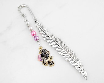 Witchy Raven Bookmark: Mystical Bird Beaded Book Marker for Witches