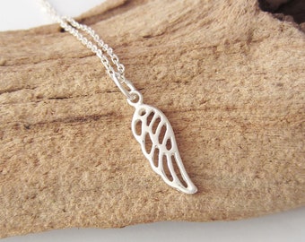 Angel Wings Necklace - 925 Sterling Silver - Folded Wings Pendant - Griever Necklace - Grief Jewelry