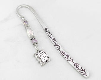 Once Upon a Time Book Bookmark for Book Lovers Gift for Readers Book Lover Gifts Librarian Gifts Tibetan Silver Beaded Teacher Bookmark