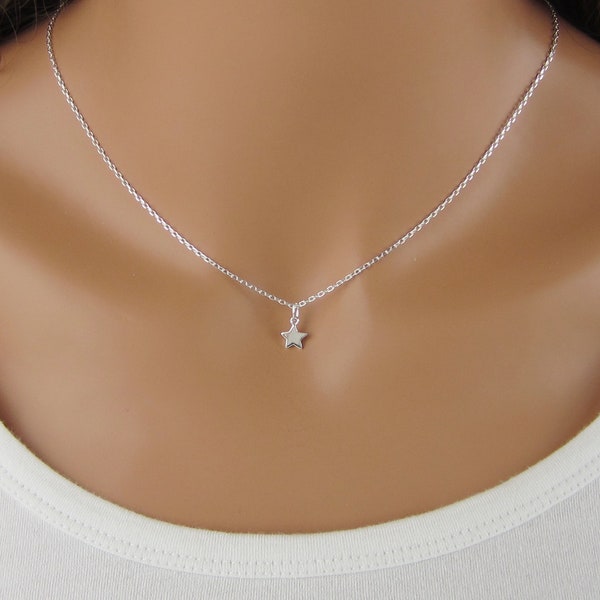 Tiny Star Necklace - Minimalist Necklace - 925 Sterling Silver Star Charm - Simple Everyday Jewelry - Star Jewelry