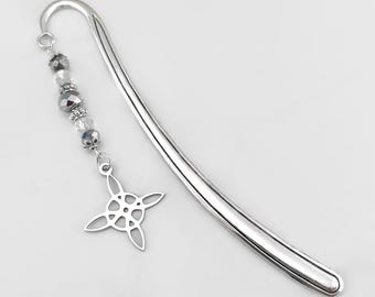 Witch's Knot Bookmark - Witches Knot Symbol Charm Bookmark - Beaded Metal Bookmarks - Witch Gifts