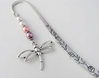 Dragonfly Bookmark - Insect Charm Bookmark - Unique Bookmarks - Teacher Gifts - Tibetan Silver Charm Bookmark - Dragonfly Gifts