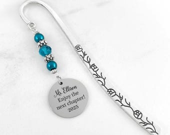 Personalized Teacher Retirement Bookmark: Laser Engraved Stainless Steel Gift