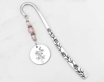Birth Flower Bookmark | Custom Birth Month Flower Bookmark, Book Lover Gift, Personalized Stationary, Reader Gift, Birth Flower Gift