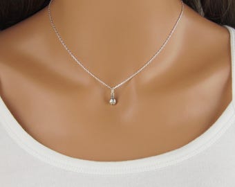 Ladybug Necklace: Tiny Insect Charm Pendant for Women's or Little Girls, 925 Sterling Silver Jewelry