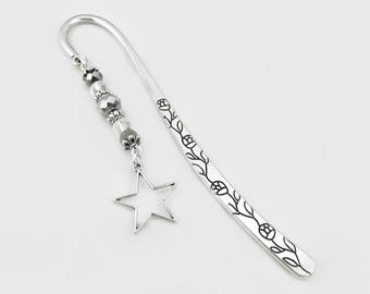 Star Bookmark: Beaded Metal Charm Book Marker